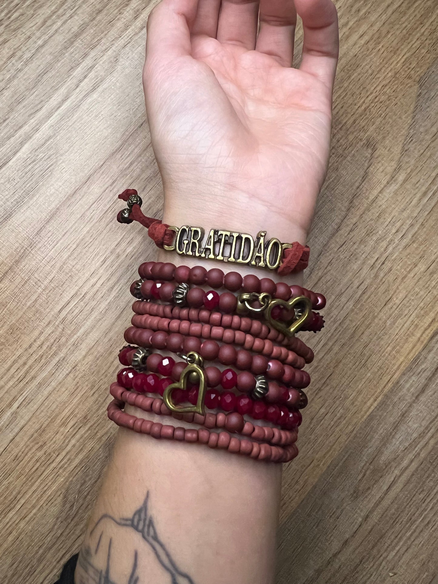 Kit 10 Pulseiras Energizadas Gratidão bardo