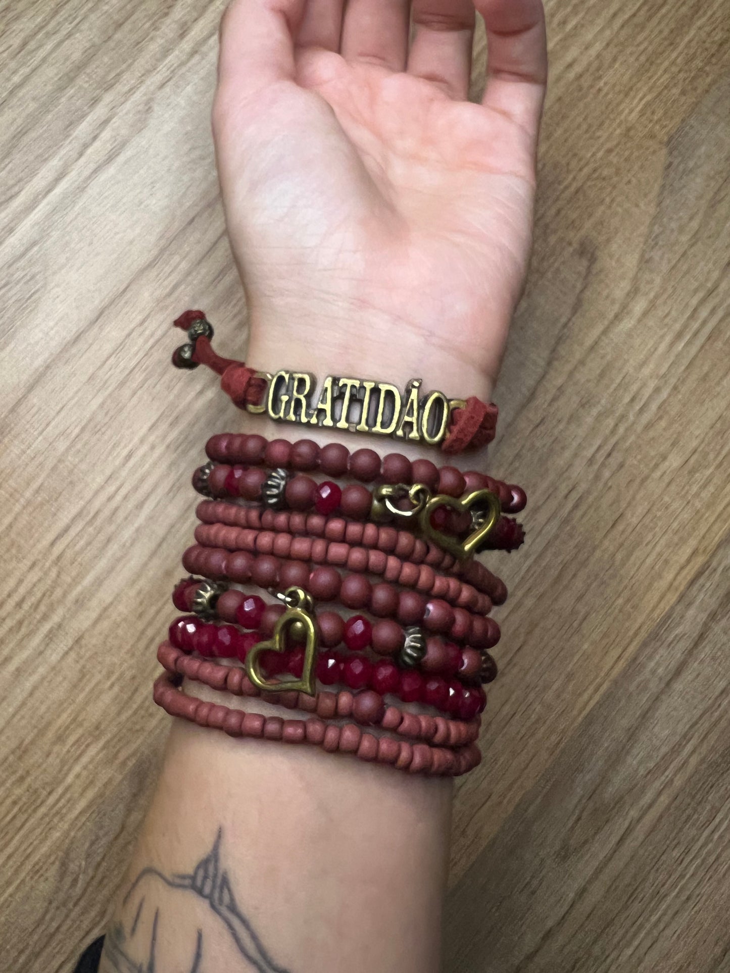 Kit 10 Pulseiras Energizadas Gratidão bardo